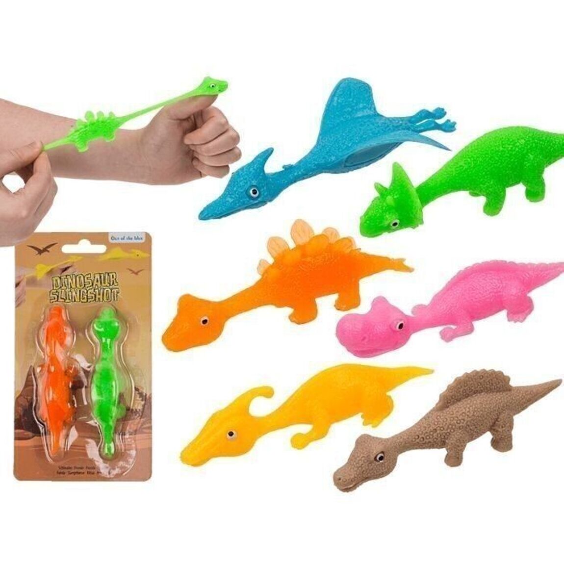 Schleuder Dinosaurier, 2er Set - perfekt als Geschenkidee für den Adventskalender