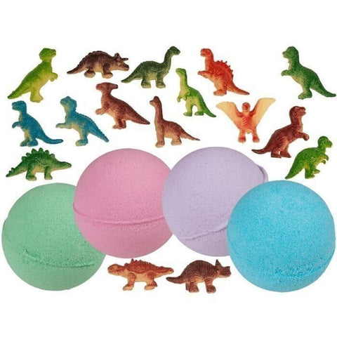 Bunte Badekugel mit Dinosaurier-Überraschung - perfekt als kleine Geschenkidee