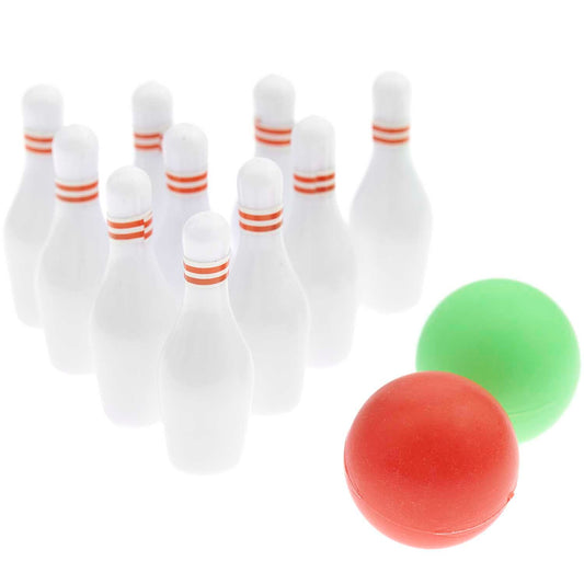 Miniatur-Bowling Set als Zubehör für die Wichtelwelt, 12-teilig