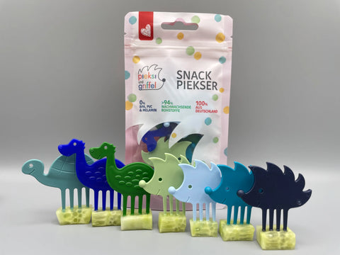 Gemischte Snackpiekser "Cool Blue" von Pieksi & Griffel, 7er Set