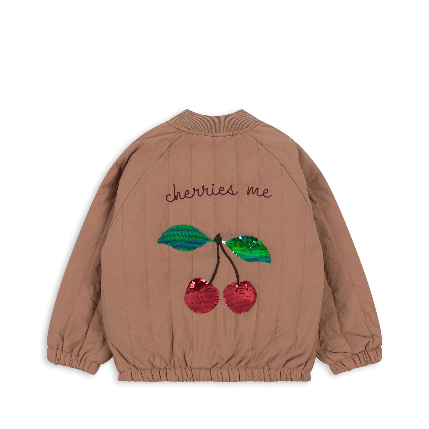 "Cherries Me" Pailetten-Bomberjacke mit Kirsch-Motiv von Konges Slojd