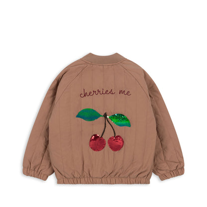 "Cherries Me" Pailetten-Bomberjacke mit Kirsch-Motiv von Konges Slojd