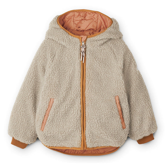 Kuschelige Wendejacke "Jackson Reversible Jacket" von Liewood, Tuscany Rose/Sandy mix