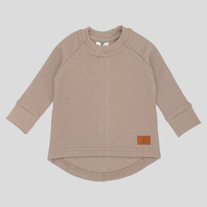 Beige/Braunes Sweatshirt mit Rippstruktur von By Xavi, verschiedene Größen