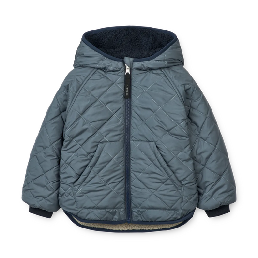 Kuschelige Wendejacke "Jackson Reversible Jacket" von Liewood, whale blue multi mix