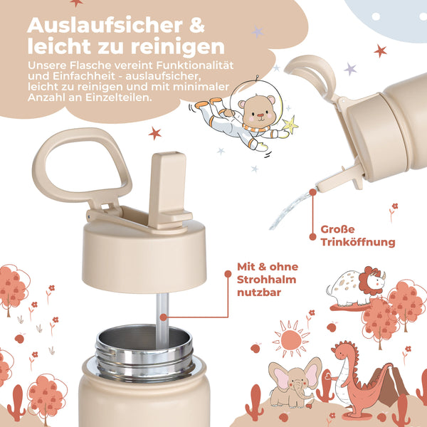 Thermo-Trinkflasche mit Dino-Motiv für Kinder