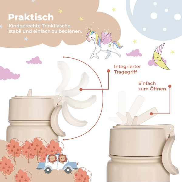 Thermo-Trinkflasche mit Dino-Motiv für Kinder