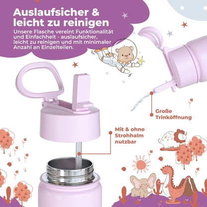 Thermo-Trinkflasche mit Lama-Motiv für Kinder