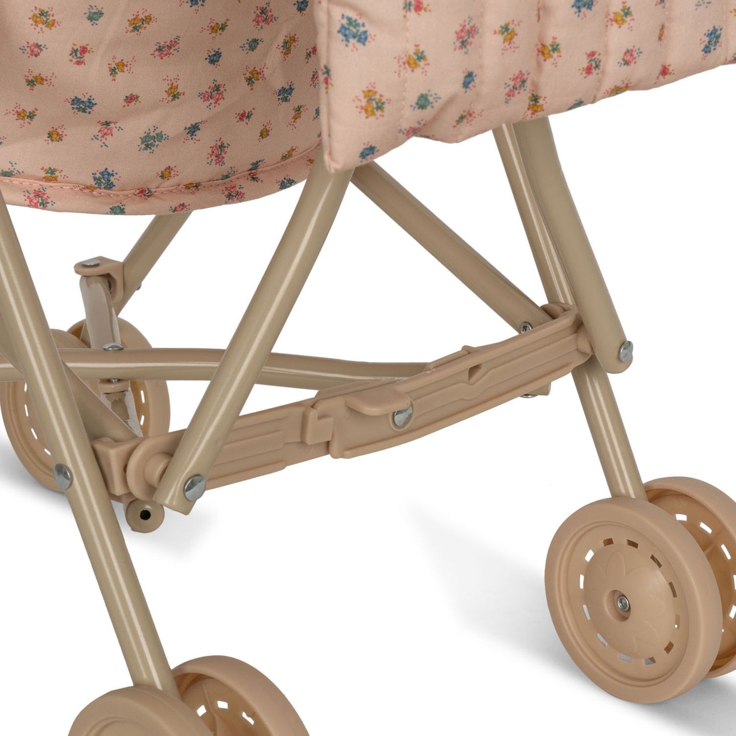 Rosa Puppenbuggy "Bloomie Blush" mit floralem Motiv von Konges Slojd