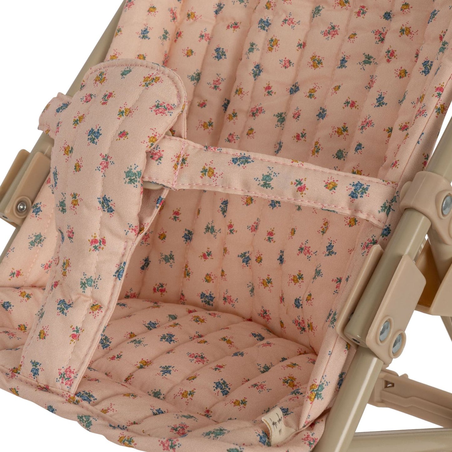 Rosa Puppenbuggy "Bloomie Blush" mit floralem Motiv von Konges Slojd