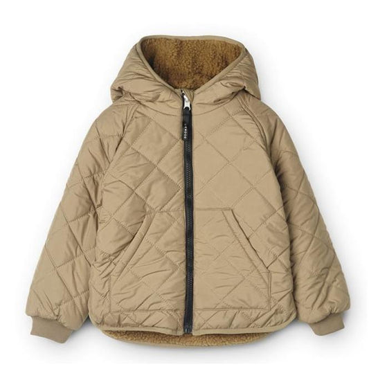 Kuschelige Wendejacke "Jackson Reversible Jacket" von Liewood, Golden Caramel/Oat