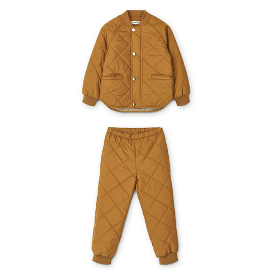 Wasserabweisendes Thermo Set mit Jacke und Hose in "Golden Caramell"