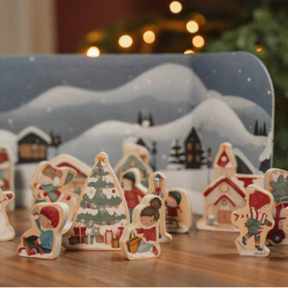 Adventskalender mit Holzfiguren für Kinder von Little Dutch